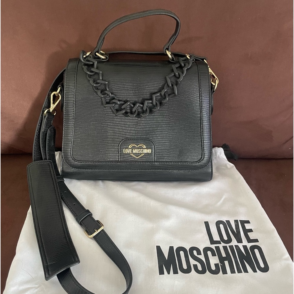 Love Moschino BlackBorsa PU Chain Shoulder Purse